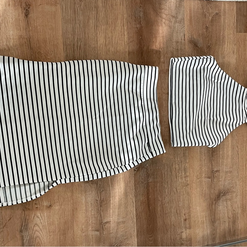 MINKPINK Black and White Striped Skirt Set